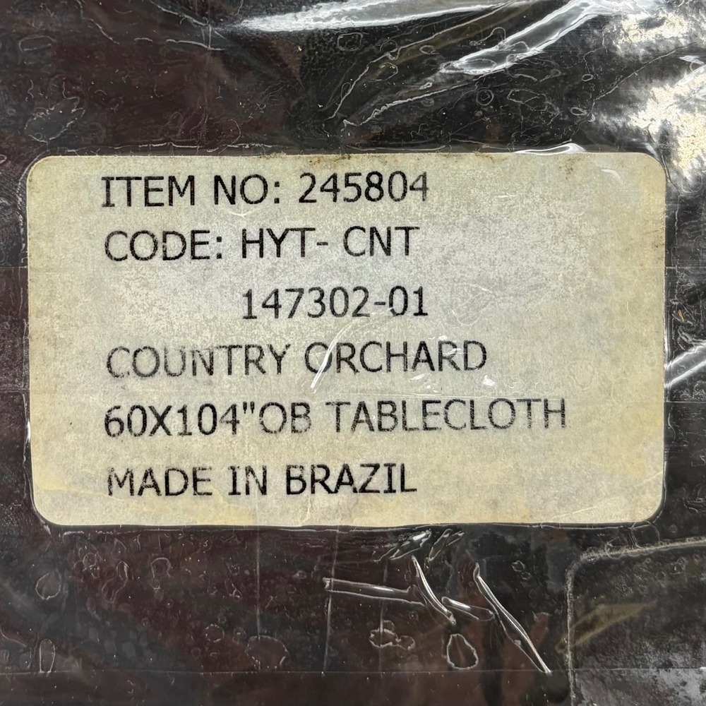 TerriSol Tablecloth Country Orchard Fruit Cotton Pale Gold 60x104 OB Vintage NOS - Picture 5 of 7